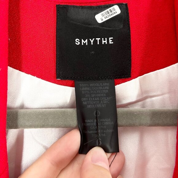 Smythe Duchess One Button Blazer Jacket in Red - Picture 4 of 8